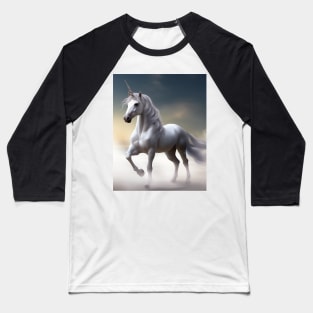 Mythical White Unicorn Baseball T-Shirt